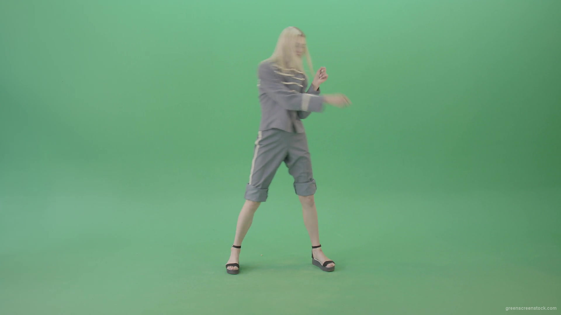 Techno-rave-blonde-girl-dancing-house-chill-isolated-on-green-screen-4K-Video-Footage-1920_002 Green Screen Stock